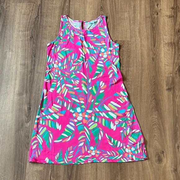 Escapada Living Pink Palm Jungle Tank Dress Sz XS - Picture 4 of 12